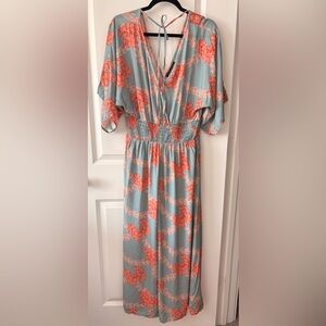 LEXBREEZY Hawaii Short Sleeve Jumpsuit Romper Women Large Vacation Comfy Breezy